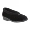 Black Beverley Velour Slippers | Lotus