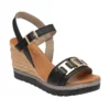 Black Carina Open-Toe Wedge Sandals | Lotus