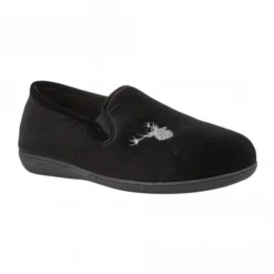 Black Clarence Velour Slippers | Lotus