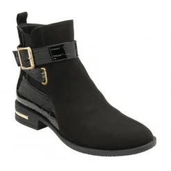 Lotus Sale 11 Black & Croc-Print Laurel Ankle Boots | Lotus