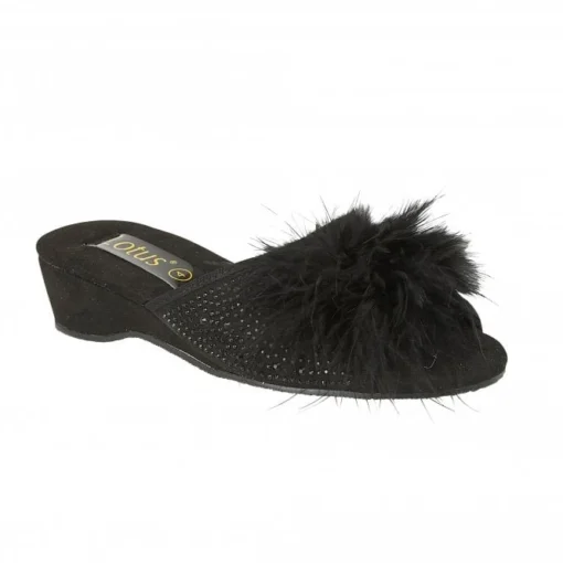 Black & Diamante Allure Slippers | Lotus 1 Black & Diamante Allure Slippers | Lotus -Lotus Sale black diamante allure slippers lotus p12696 29539 medium