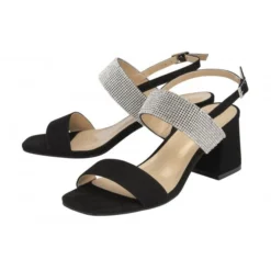 Lotus Sale -Lotus Sale black diamante elisena open toe block heel sandals lotus p13727 33070 medium