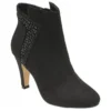 Black & Diamante Emma Heeled Ankle Boots | Lotus
