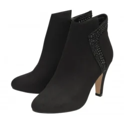 Lotus Sale -Lotus Sale black diamante emma heeled ankle boots lotus p13388 32093 medium