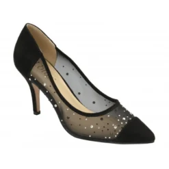 Lotus Sale 29 Black & Diamante Maria Court Shoes | Lotus