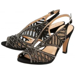 Lotus Sale -Lotus Sale black diamante natalia peep toe sandals lotus p12915 30296 medium