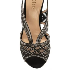 Black & Diamante Natalia Peep-Toe Sandals | Lotus -Lotus Sale black diamante natalia peep toe sandals lotus p12915 30298 medium