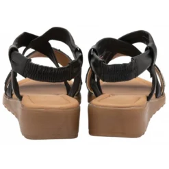 Black Leather Evette Open-Toe Sandals | Lotus -Lotus Sale black leather evette open toe sandals lotus p13684 32807 medium
