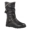 Black Leather Jolanda Mid-Calf Boots | Lotus