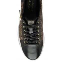 Black Leather & Leopard-Print Sky Casual Trainers | Stressless By Lotus -Lotus Sale black leather leopard print sky casual trainers stressless by lotus p13051 30920 medium