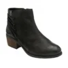 Black Leather & Snake-Print Etta Zip-Up Ankle Boots | Lotus