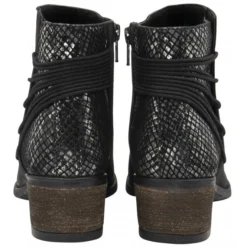 Black Leather & Snake-Print Etta Zip-Up Ankle Boots | Lotus -Lotus Sale black leather snake print etta zip up ankle boots lotus p13359 32098 medium