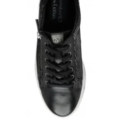 Black Leather & Snake-Print Sky Casual Trainers | Stressless By Lotus -Lotus Sale black leather snake print sky casual trainers stressless by lotus p13113 30928 medium