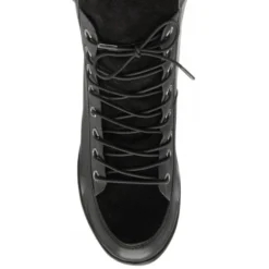 Black Leather & Suede Delphine Wedge Ankle Boots | Lotus -Lotus Sale black leather suede delphine wedge ankle boots lotus p13378 32564 medium