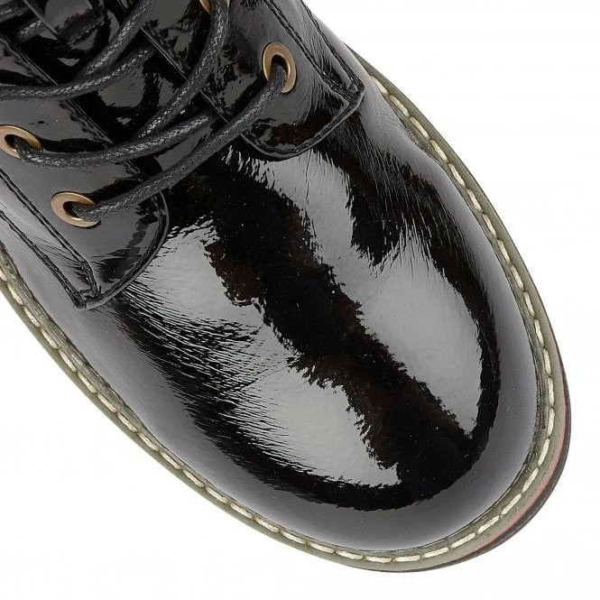 Black & Leopard-Print Naomi Lace-Up Ankle Boots | Lotus 4 Black & Leopard-Print Naomi Lace-Up Ankle Boots | Lotus - Image 4