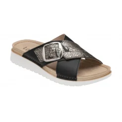 Black Marta Mule Sandals | Lotus