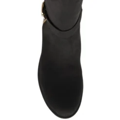 Black Microfibre & Snake-Print Harper Knee High Boots | Lotus -Lotus Sale black microfibre snake print harper knee high boots lotus p13385 32143 medium