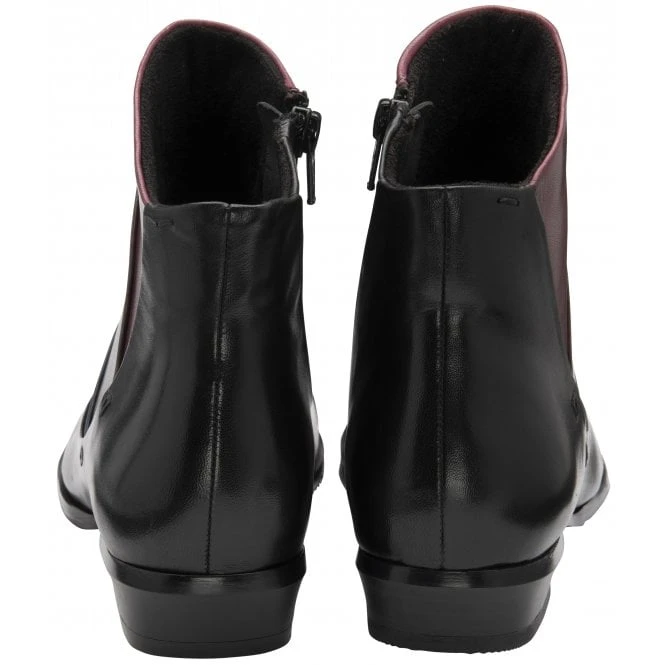 Black Multi-Leather Bethan Zip-Up Ankle Boots | Lotus 3 Black Multi-Leather Bethan Zip-Up Ankle Boots | Lotus - Image 3