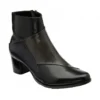 Black Multi-Leather Booker Heeled Ankle Boots | Lotus