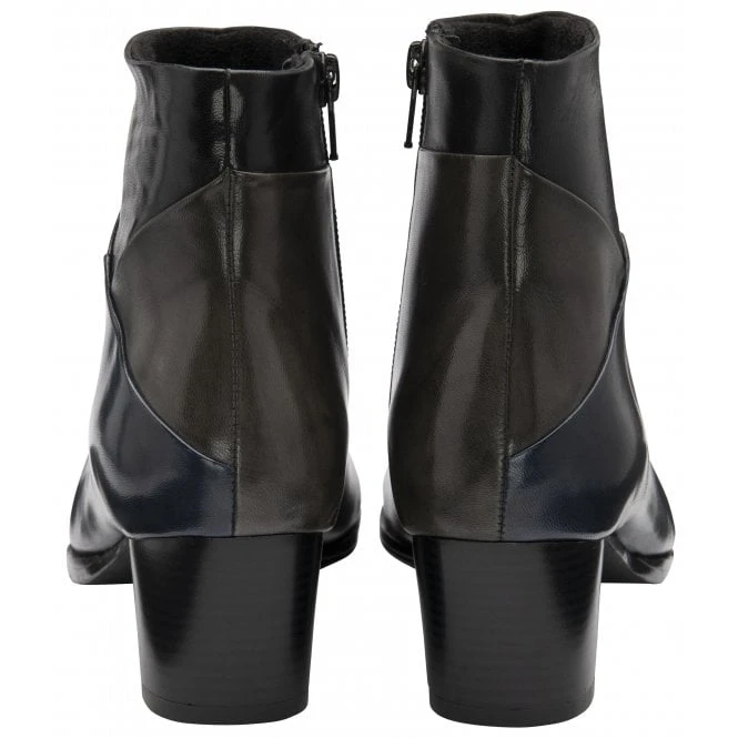 Black Multi-Leather Booker Heeled Ankle Boots | Lotus 3 Black Multi-Leather Booker Heeled Ankle Boots | Lotus - Image 3