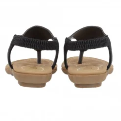 Black Orla Flat Toe-Post Sandals | Lotus -Lotus Sale black orla flat toe post sandals lotus p12522 28336 medium