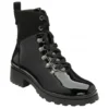 Black Patent Alder Zip-Up Ankle Boots | Lotus