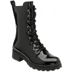 Black Patent Delaney Mid-Calf Boots | Lotus