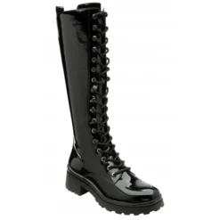 Black Patent Dinah Knee High Boots | Lotus