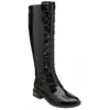 Black Patent Lisa Knee High Boots | Lotus