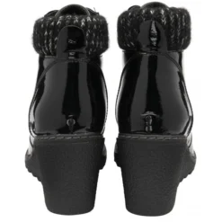 Black Patent Philomena Wedge Ankle Boots | Lotus -Lotus Sale black patent philomena wedge ankle boots lotus p13565 32538 medium