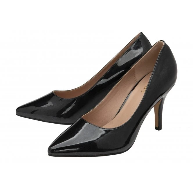 Black Pearl Patent Roma Court Shoes | Lotus 2 Black Pearl Patent Roma Court Shoes | Lotus - Image 2