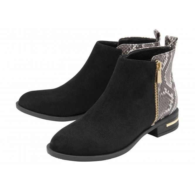 Black & Snake-Print Anneka Ankle Boots | Lotus 2 Black & Snake-Print Anneka Ankle Boots | Lotus - Image 2