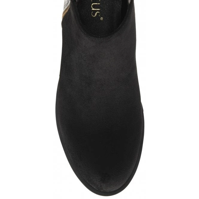 Black & Snake-Print Anneka Ankle Boots | Lotus 4 Black & Snake-Print Anneka Ankle Boots | Lotus - Image 4