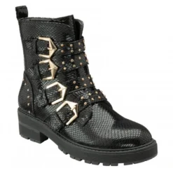 Black Snake-Print Eve Ankle Boots | Lotus