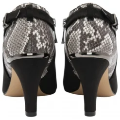 Black & Snake-Print Ramona Heeled Shoe-Boots | Lotus 6 Black & Snake-Print Ramona Heeled Shoe-Boots | Lotus -Lotus Sale black snake print ramona heeled shoe boots lotus p13492 32334 medium