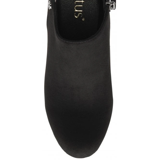 Black & Snake-Print Ramona Heeled Shoe-Boots | Lotus 4 Black & Snake-Print Ramona Heeled Shoe-Boots | Lotus - Image 4