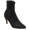 Black-Stretch Microfibre Camilla Ankle Boots | Lotus