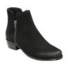 Black Suede Daisy Zip-Up Ankle Boots | Lotus
