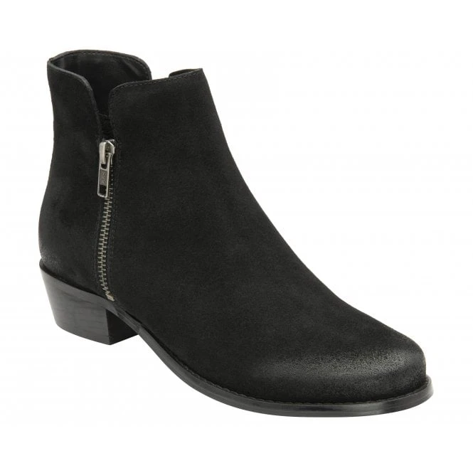 Black Suede Daisy Zip-Up Ankle Boots | Lotus 1 Black Suede Daisy Zip-Up Ankle Boots | Lotus
