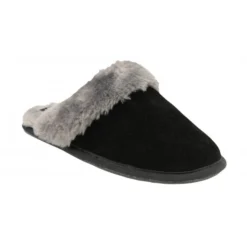 Black Suede Eldora Mule Slippers | Lotus