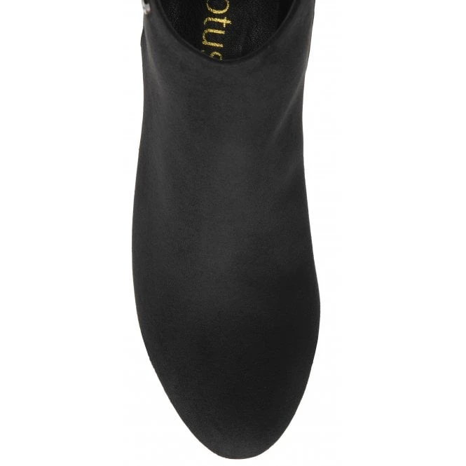 Black Textile Cassandra Heeled Ankle Boots | Lotus 4 Black Textile Cassandra Heeled Ankle Boots | Lotus - Image 4