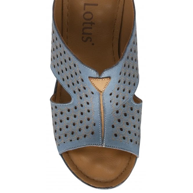 Blue Leather Genevieve Mule Sandals | Lotus 4 Blue Leather Genevieve Mule Sandals | Lotus - Image 4