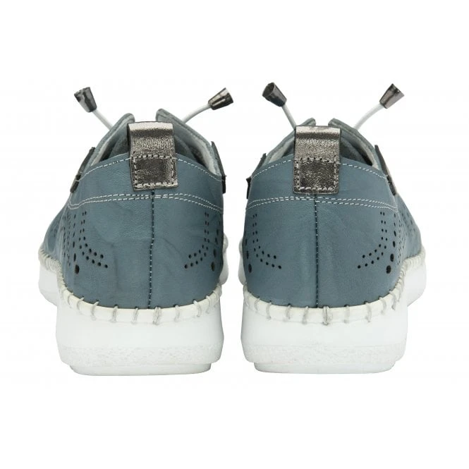 Blue Leather Katya Casual Shoes | Lotus 3 Blue Leather Katya Casual Shoes | Lotus - Image 3