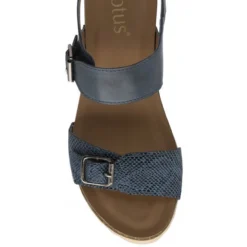 Blue & Snake-Print Leather Brynlee Open-Toe Wedge Sandals | Lotus -Lotus Sale blue snake print leather brynlee open toe wedge sandals lotus p13662 32696 medium