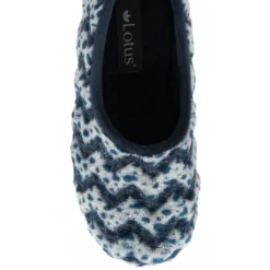 Blue Textile Tammy Full Shoe Slippers | Lotus -Lotus Sale blue textile tammy full shoe slippers lotus p13128 31041 medium