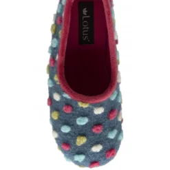 Blue Zoe Textile Pom-Pom Slippers | Lotus 7 Blue Zoe Textile Pom-Pom Slippers | Lotus -Lotus Sale blue zoe textile pom pom slippers lotus p13130 31053 medium