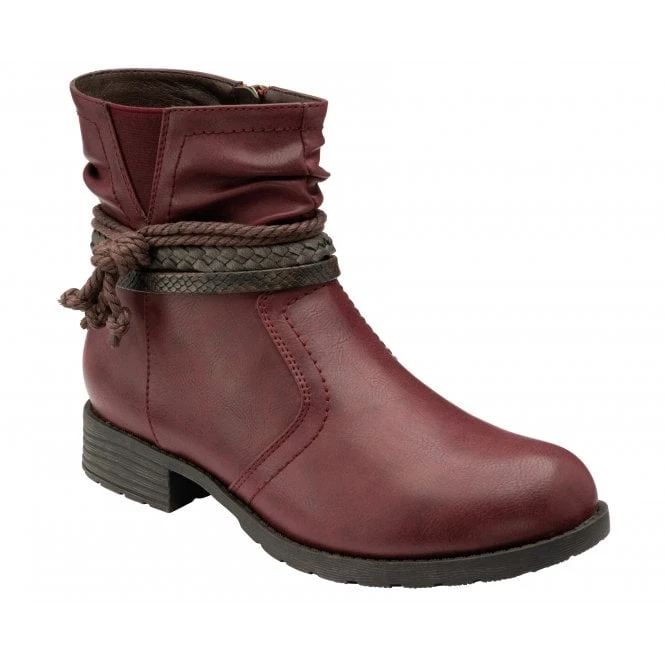Bordo Dana Zip-Up Ankle Boots | Lotus 1 Bordo Dana Zip-Up Ankle Boots | Lotus