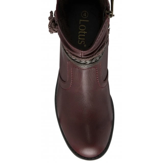 Bordo Dana Zip-Up Ankle Boots | Lotus 4 Bordo Dana Zip-Up Ankle Boots | Lotus - Image 4