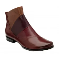 Bordo Multi-Leather Bethan Zip-Up Ankle Boots | Lotus