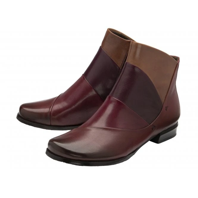 Bordo Multi-Leather Bethan Zip-Up Ankle Boots | Lotus 2 Bordo Multi-Leather Bethan Zip-Up Ankle Boots | Lotus - Image 2